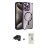 MARSİLYAN™- iPhone 14 Pro Max Kılıf Yadigar Asil Koleksiyonu - Siyah Mat Seramik Nano Ekran Koruyucu + Raze Metal Kamera Lens - GS