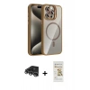 MARSİLYAN™- iPhone 14 Pro Max Kılıf Yadigar Asil Koleksiyonu - Siyah Mat Seramik Nano Ekran Koruyucu + Raze Metal Kamera Lens - GS