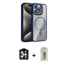 MARSİLYAN™- iPhone 14 Pro Max Kılıf Yadigar Asil Koleksiyonu - Siyah Polymer Nano Ekran Koruyucu + PVD Metal Kamera Lens - TU