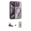 MARSİLYAN™- iPhone 14 Pro Max Kılıf Yadigar Asil Koleksiyonu - Siyah Polymer Nano Ekran Koruyucu + Siyah Bilvis Titan Kamera Lens