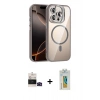 MARSİLYAN™- iPhone 14 Pro Max Kılıf Yadigar Asil Koleksiyonu - Siyah Polymer Nano Ekran Koruyucu + Siyah Bilvis Titan Kamera Lens