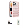 MARSİLYAN™- iPhone 14 Pro Max Kılıf Yadigar Doku Özel Seri - Şeffaf Pasifik Cam Ekran Koruyucu + Bilvis Titan Kamera Lens - SH