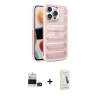 MARSİLYAN™- iPhone 14 Pro Max Kılıf Yadigar Doku Özel Seri - Şeffaf Pasifik Cam Ekran Koruyucu + Bilvis Titan Kamera Lens - DNMR