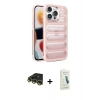 MARSİLYAN™- iPhone 14 Pro Max Kılıf Yadigar Doku Özel Seri - Şeffaf Pasifik Cam Ekran Koruyucu + Raze Metal Kamera Lens - GD