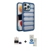 MARSİLYAN™- iPhone 14 Pro Max Kılıf Yadigar Doku Özel Seri - Şeffaf Royal Nano Ekran Koruyucu + Bilvis Titan Kamera Lens - SH