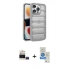 MARSİLYAN™- iPhone 14 Pro Max Kılıf Yadigar Doku Özel Seri - Şeffaf Royal Nano Ekran Koruyucu + Bilvis Titan Kamera Lens - DNMR