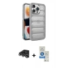 MARSİLYAN™- iPhone 14 Pro Max Kılıf Yadigar Doku Özel Seri - Şeffaf Royal Nano Ekran Koruyucu + Raze Metal Kamera Lens - GS