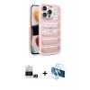 MARSİLYAN™- iPhone 14 Pro Max Kılıf Yadigar Doku Özel Seri - Siyah 3D Antistatik Cam Ekran Koruyucu + Bilvis Titan Kamera Lens - GD