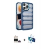 MARSİLYAN™- iPhone 14 Pro Max Kılıf Yadigar Doku Özel Seri - Siyah 3D Antistatik Cam Ekran Koruyucu + Bilvis Titan Kamera Lens - GD