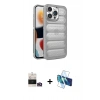 MARSİLYAN™- iPhone 14 Pro Max Kılıf Yadigar Doku Özel Seri - Siyah 3D Antistatik Cam Ekran Koruyucu + Bilvis Titan Kamera Lens - GD