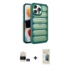 MARSİLYAN™- iPhone 14 Pro Max Kılıf Yadigar Doku Özel Seri - Siyah 6D Mat Seramik Hayalet Nano Ekran Koruyucu + Bilvis Titan Kamera Lens - GD