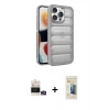 MARSİLYAN™- iPhone 14 Pro Max Kılıf Yadigar Doku Özel Seri - Siyah 6D Mat Seramik Hayalet Nano Ekran Koruyucu + Bilvis Titan Kamera Lens - GD