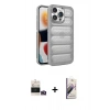 MARSİLYAN™- iPhone 14 Pro Max Kılıf Yadigar Doku Özel Seri - Siyah Bilvis 3D Mat Cam Ekran Koruyucu + Bilvis Titan Kamera Lens - GD