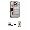 MARSİLYAN™- iPhone 14 Pro Max Kılıf Yadigar Doku Özel Seri - Siyah Bilvis Hayalet Cam Ekran Koruyucu + Bilvis Titan Kamera Lens - GD