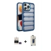 MARSİLYAN™- iPhone 14 Pro Max Kılıf Yadigar Doku Özel Seri - Siyah Bilvis Hayalet Cam Ekran Koruyucu + Bilvis Titan Kamera Lens - GS