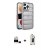MARSİLYAN™- iPhone 14 Pro Max Kılıf Yadigar Doku Özel Seri - Siyah Bilvis Hayalet Cam Ekran Koruyucu + Bilvis Titan Kamera Lens - DNMR