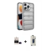 MARSİLYAN™- iPhone 14 Pro Max Kılıf Yadigar Doku Özel Seri - Siyah Bilvis Hayalet Cam Ekran Koruyucu + Siyah Bilvis Titan Kamera Lens