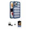 MARSİLYAN™- iPhone 14 Pro Max Kılıf Yadigar Doku Özel Seri - Siyah Buffer Hayalet Cam Ekran Koruyucu + Bilvis Titan Kamera Lens - GS