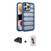 MARSİLYAN™- iPhone 14 Pro Max Kılıf Yadigar Doku Özel Seri - Siyah Joko 5D Cam + Raze Metal Kamera Lens - GS