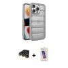 MARSİLYAN™- iPhone 14 Pro Max Kılıf Yadigar Doku Özel Seri - Siyah Joko 5D Cam + Raze Metal Kamera Lens - GD