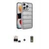 MARSİLYAN™- iPhone 14 Pro Max Kılıf Yadigar Doku Özel Seri - Siyah Joko Magic 5D Hayalet Cam + Derin Mor Bilvis Titan Kamera Lens