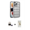 MARSİLYAN™- iPhone 14 Pro Max Kılıf Yadigar Doku Özel Seri - Siyah Mat Seramik Nano Ekran Koruyucu + Bilvis Titan Kamera Lens - GS