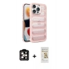 MARSİLYAN™- iPhone 14 Pro Max Kılıf Yadigar Doku Özel Seri - Siyah Mat Seramik Nano Ekran Koruyucu + PVD Metal Kamera Lens - TU