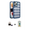 MARSİLYAN™- iPhone 14 Pro Max Kılıf Yadigar Doku Özel Seri - Siyah Polymer Nano Ekran Koruyucu + Bilvis Titan Kamera Lens - DNMR