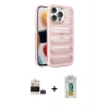 MARSİLYAN™- iPhone 14 Pro Max Kılıf Yadigar Doku Özel Seri - Siyah Polymer Nano Ekran Koruyucu + Bilvis Titan Kamera Lens - DNMR