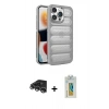 MARSİLYAN™- iPhone 14 Pro Max Kılıf Yadigar Doku Özel Seri - Siyah Polymer Nano Ekran Koruyucu + Raze Metal Kamera Lens - GS