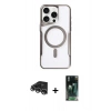MARSİLYAN™- iPhone 14 Pro Max Kılıf Yadigar Klasik Özel Seri - Şeffaf 360 Full Body Arka Koruyucu + Raze Metal Kamera Lens - GS
