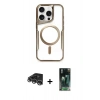 MARSİLYAN™- iPhone 14 Pro Max Kılıf Yadigar Klasik Özel Seri - Şeffaf 360 Full Body Arka Koruyucu + Raze Metal Kamera Lens - GS