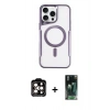 MARSİLYAN™- iPhone 14 Pro Max Kılıf Yadigar Klasik Özel Seri - Şeffaf 360 Full Body Arka Koruyucu + PVD Metal Kamera Lens - TU