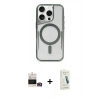 MARSİLYAN™- iPhone 14 Pro Max Kılıf Yadigar Klasik Özel Seri - Şeffaf Pasifik Cam Ekran Koruyucu + Gold Bilvis Titan Kamera Lens