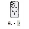 MARSİLYAN™- iPhone 14 Pro Max Kılıf Yadigar Klasik Özel Seri - Şeffaf Pasifik Cam Ekran Koruyucu + Gold Bilvis Titan Kamera Lens
