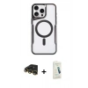 MARSİLYAN™- iPhone 14 Pro Max Kılıf Yadigar Klasik Özel Seri - Şeffaf Pasifik Cam Ekran Koruyucu + Raze Metal Kamera Lens - GD