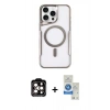 MARSİLYAN™- iPhone 14 Pro Max Kılıf Yadigar Klasik Özel Seri - Şeffaf Royal Nano Ekran Koruyucu + PVD Metal Kamera Lens - TU