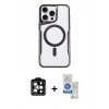 MARSİLYAN™- iPhone 14 Pro Max Kılıf Yadigar Klasik Özel Seri - Şeffaf Royal Nano Ekran Koruyucu + PVD Metal Kamera Lens - TU