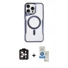 MARSİLYAN™- iPhone 14 Pro Max Kılıf Yadigar Klasik Özel Seri - Şeffaf Royal Nano Ekran Koruyucu + PVD Metal Kamera Lens - TU