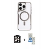 MARSİLYAN™- iPhone 14 Pro Max Kılıf Yadigar Klasik Özel Seri - Şeffaf Royal Nano Ekran Koruyucu + PVD Metal Kamera Lens - TU