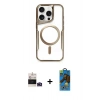 MARSİLYAN™- iPhone 14 Pro Max Kılıf Yadigar Klasik Özel Seri - Siyah 18D Cam Ekran Koruyucu + Derin Mor Bilvis Titan Kamera Lens
