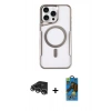 MARSİLYAN™- iPhone 14 Pro Max Kılıf Yadigar Klasik Özel Seri - Siyah 18D Cam Ekran Koruyucu + Raze Metal Kamera Lens - GS