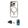 MARSİLYAN™- iPhone 14 Pro Max Kılıf Yadigar Klasik Özel Seri - Siyah 18D Cam Ekran Koruyucu + Raze Metal Kamera Lens - GS