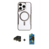 MARSİLYAN™- iPhone 14 Pro Max Kılıf Yadigar Klasik Özel Seri - Siyah 18D Cam Ekran Koruyucu + Raze Metal Kamera Lens - GD