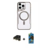 MARSİLYAN™- iPhone 14 Pro Max Kılıf Yadigar Klasik Özel Seri - Siyah 18D Cam Ekran Koruyucu + Raze Metal Kamera Lens - GD