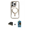 MARSİLYAN™- iPhone 14 Pro Max Kılıf Yadigar Klasik Özel Seri - Siyah 18D Cam Ekran Koruyucu + Raze Metal Kamera Lens - GD
