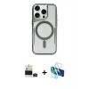 MARSİLYAN™- iPhone 14 Pro Max Kılıf Yadigar Klasik Özel Seri - Siyah 3D Antistatik Cam Ekran Koruyucu + Derin Mor Bilvis Titan Kamera Lens