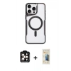 MARSİLYAN™- iPhone 14 Pro Max Kılıf Yadigar Klasik Özel Seri - Siyah 6D Mat Seramik Hayalet Nano Ekran Koruyucu + PVD Metal Kamera Lens - TU