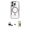 MARSİLYAN™- iPhone 14 Pro Max Kılıf Yadigar Klasik Özel Seri - Siyah 6D Mat Seramik Hayalet Nano Ekran Koruyucu + Bilvis Titan Kamera Lens - GD
