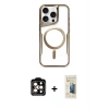 MARSİLYAN™- iPhone 14 Pro Max Kılıf Yadigar Klasik Özel Seri - Siyah 6D Mat Seramik Hayalet Nano Ekran Koruyucu + PVD Metal Kamera Lens - TU